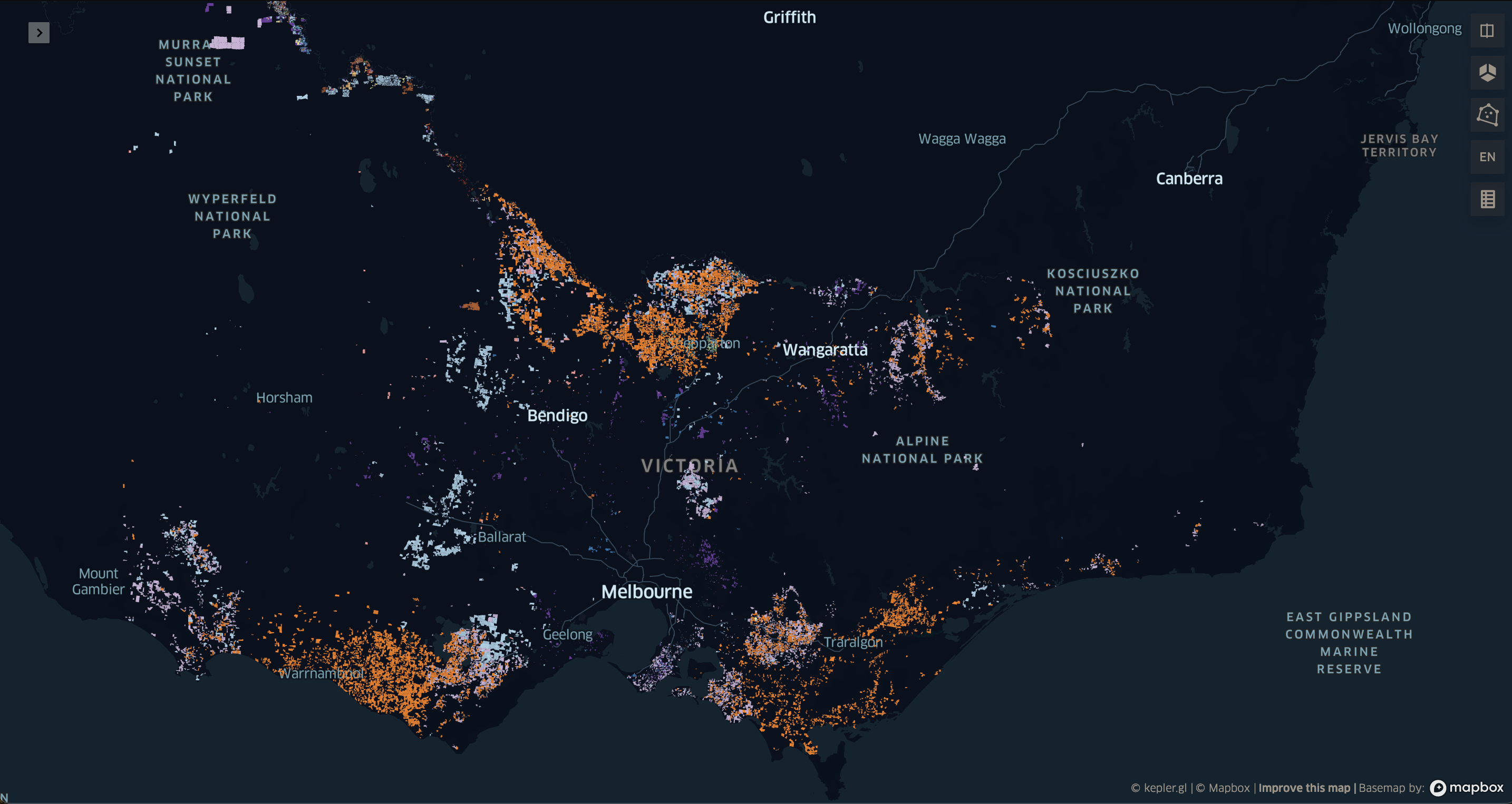 CLUM dataset in Kepler.gl